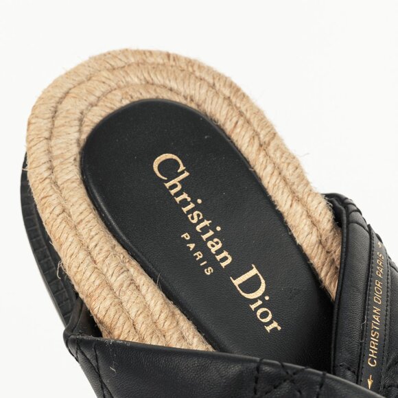 Christian Dior DTwist Black Cannage Quilted Slide Sandals - Picture 10 of 11